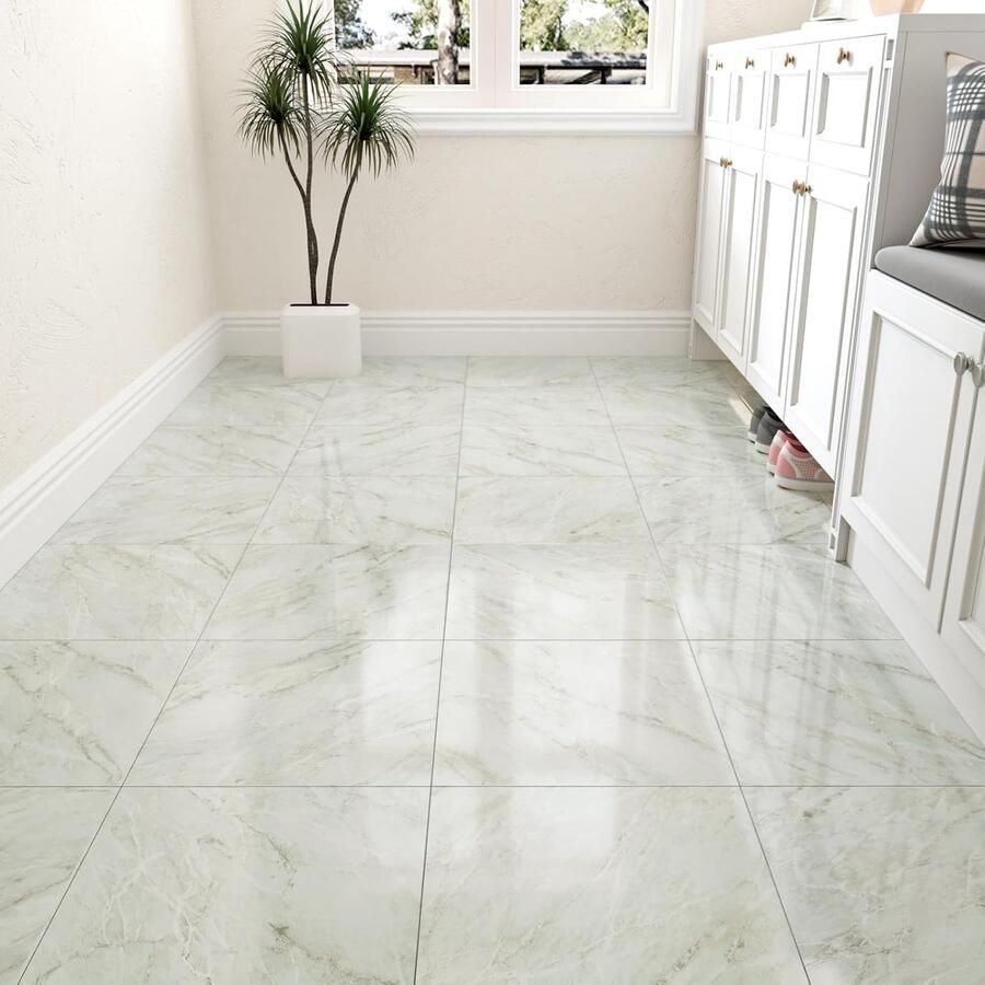 Zelfklevende PVC-vloertegels Marmerlook Set van 4 Waterdicht 30x30 cm