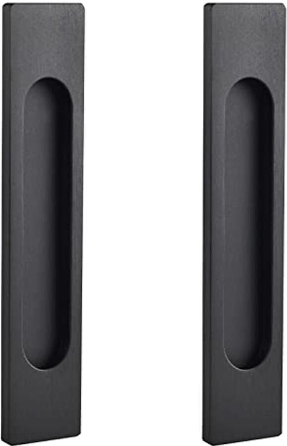 Zelfklevende rechthoekige matzwarte schuifdeur handgrepen 2 stuks