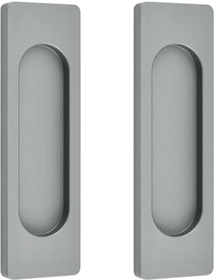 Zelfklevende rechthoekige schuifdeur-handgrepen 2 stuks mat-grijs aluminium voor schuivende deuren ramen en kasten