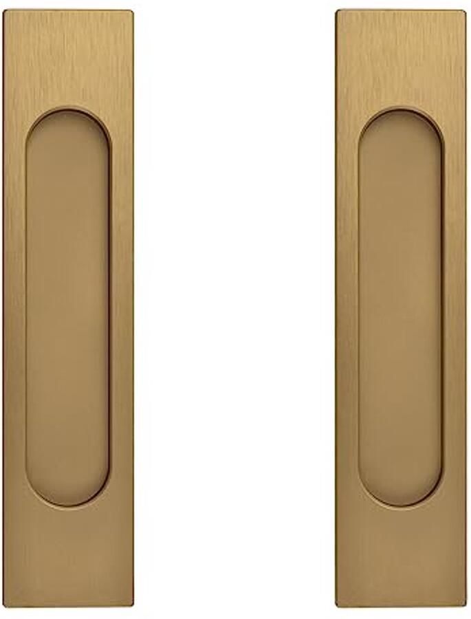 Zelfklevende Rectangulaire Trekgreep Set van 2 Brons Gouden Aluminium Handvat voor Schuifdeuren en Kasten
