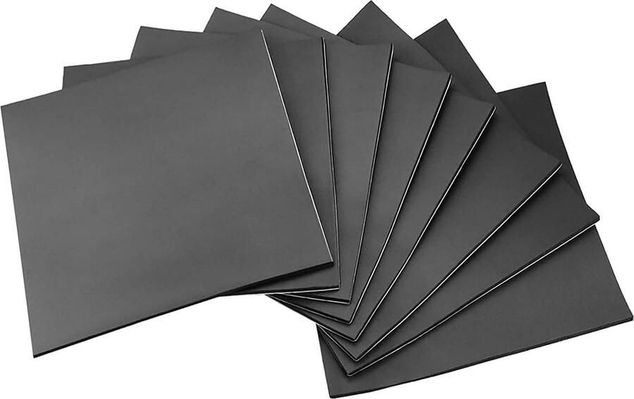 Zelfklevende schuimrubberen plaat zwart 300 x 300 x 6 mm closed-cell neopreen antislip schuimmat voor meubels 8 stuks