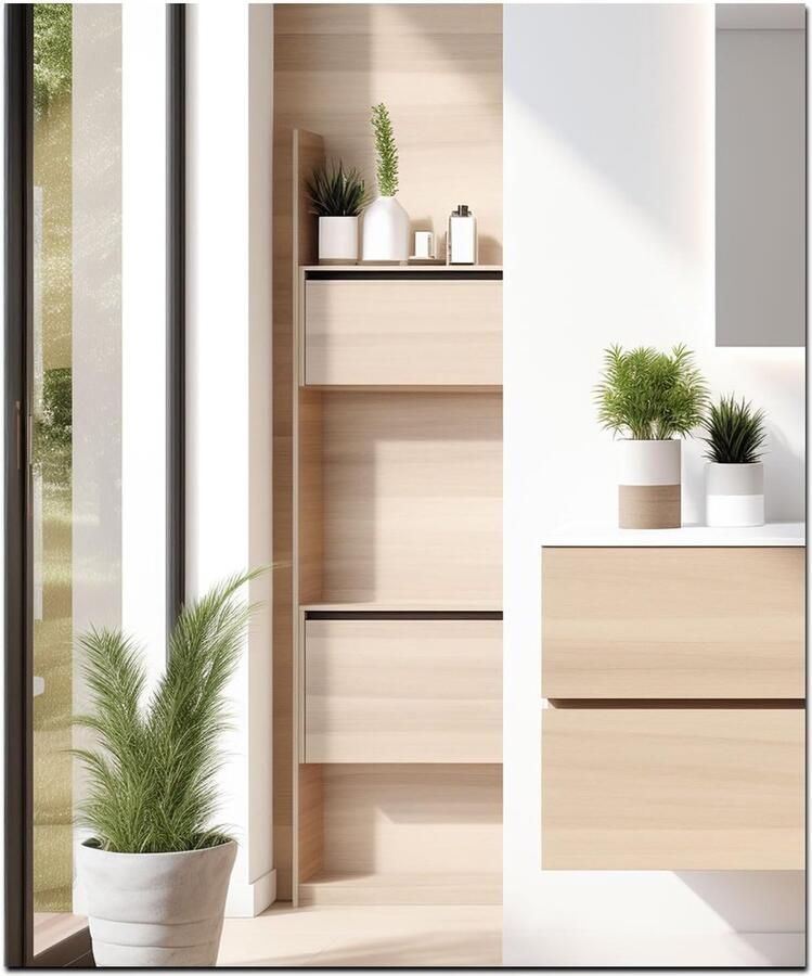 Zelfklevende Spiegeltegels Glazen Wandspiegel Wanddecoratie voor Toilet Badkamer Kledingkast Woonkamer (35.5 x 30 cm)