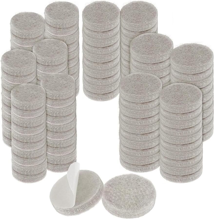 Zelfklevende stoelvilt pads voor hardhouten vloeren en vinylplanken zware meubelpads anti-kras vloerbeschermer (beige)