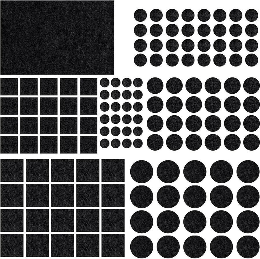 Zelfklevende Stoelviltdoppen Zwart 141 Stuks Meubelglijders met Kleefkracht Stoelpootbeschermers