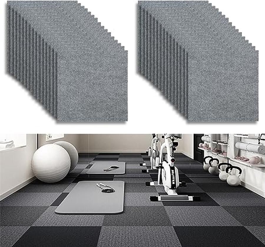 Zelfklevende Tapijttegels 30x30 cm Antislip Vloerbedekking voor Woonkamer en Kantoor (32 Stuks)