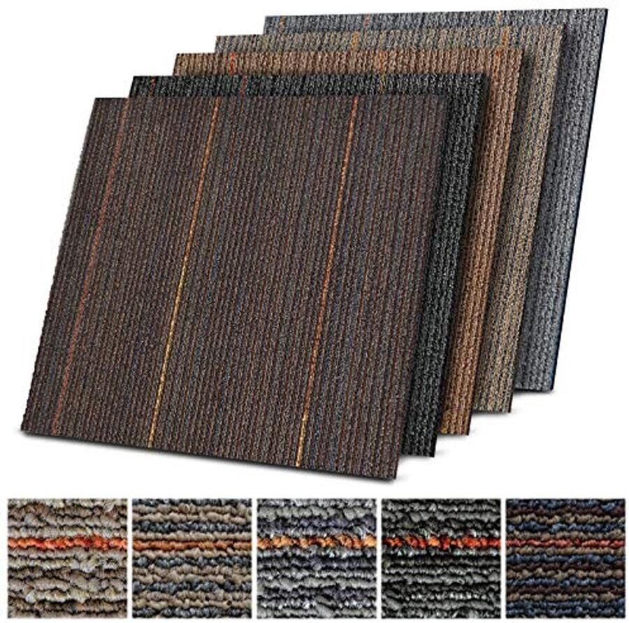 Zelfklevende tapijttegels set van 1 m² duurzaam en modern antistatisch en geschikt voor vloerverwarming