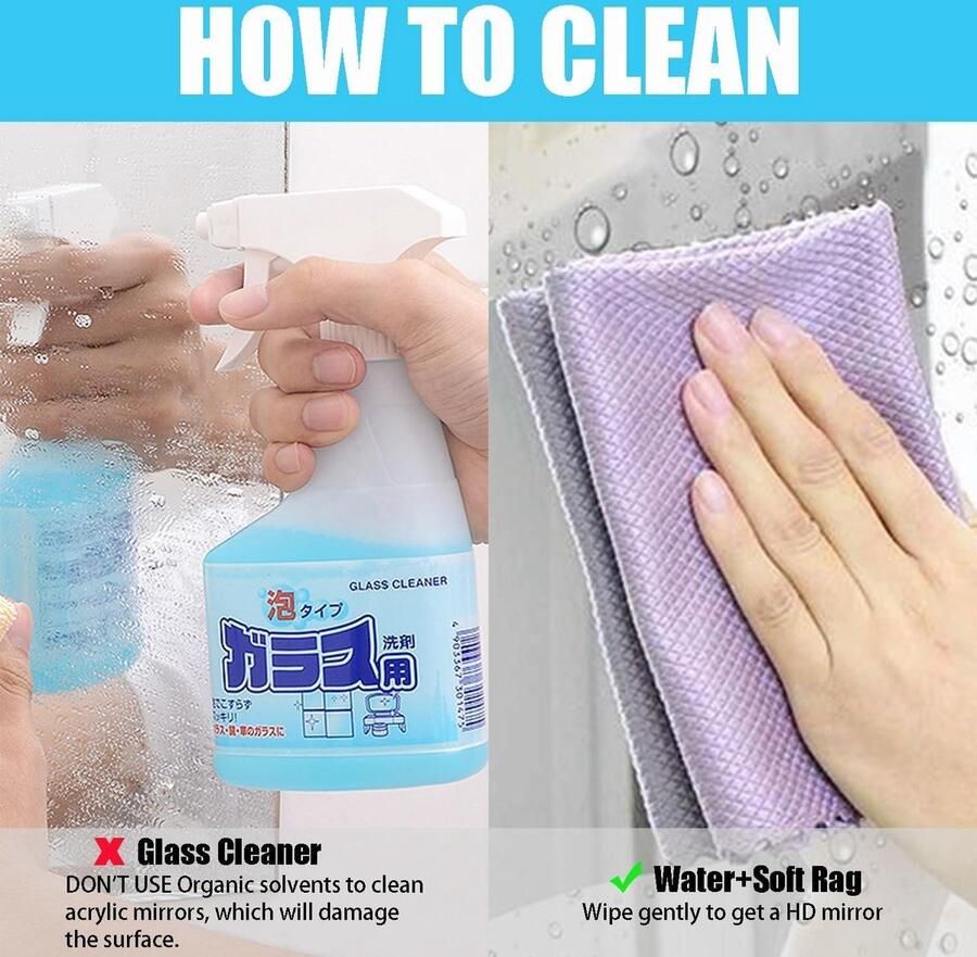 Zelfklevende tegelspiegel om op te plakken 20 x 20 cm acrylspiegel flexibele spiegelfolie HD wandspiegel stickers muur kast thuis badkamer slaapkamer Spiegelfolie