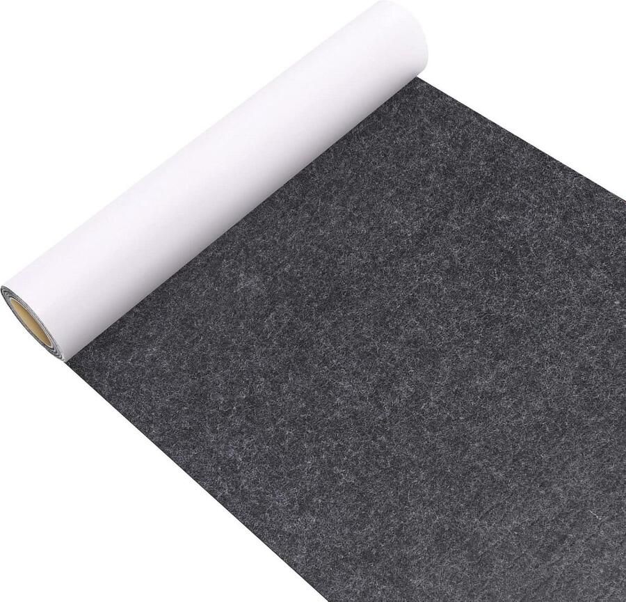 Zelfklevende viltglijder 40 x 150 cm 2 mm dik zwart-grijs boxliner cup fotolijst stoelpoot