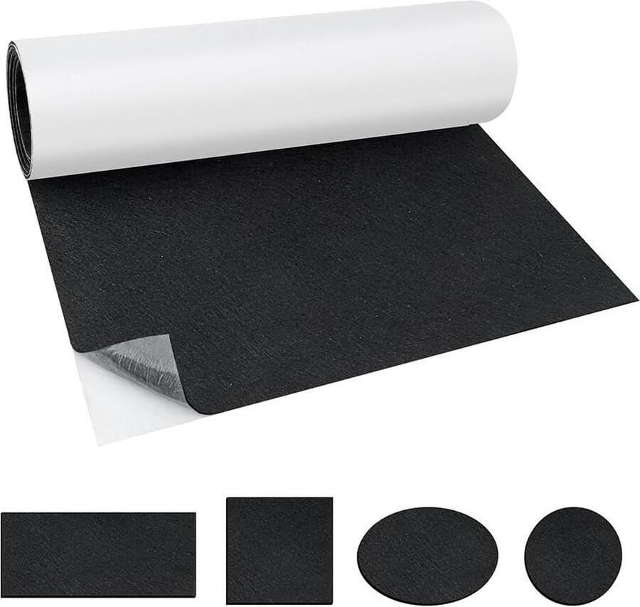 Zelfklevende viltglijder rol 40 x 200 cm 2mm dik meubelglijder voor stoelpoten bescherming vloeren