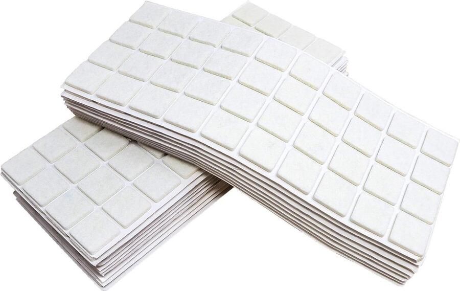 Zelfklevende Viltglijders 25x25 mm Vierkant Wit Set van 800 Dikte 35 mm Meubel en Vloerbescherming
