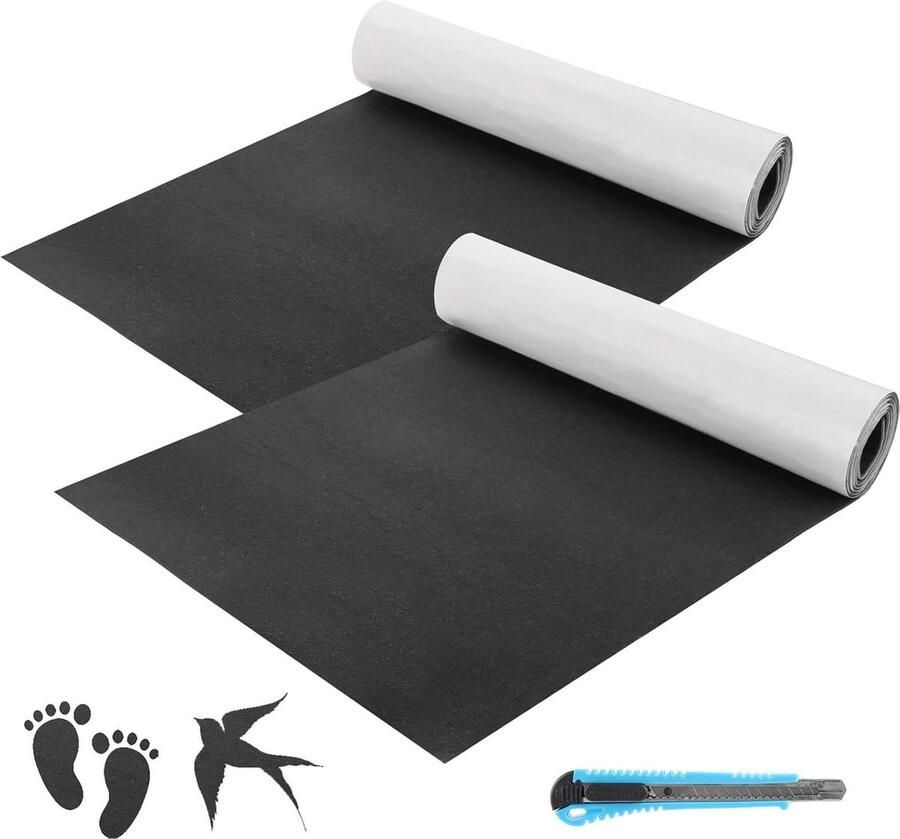 Zelfklevende Viltglijders 40 x 150 cm Zwart Set van 2 Meubels en Banken