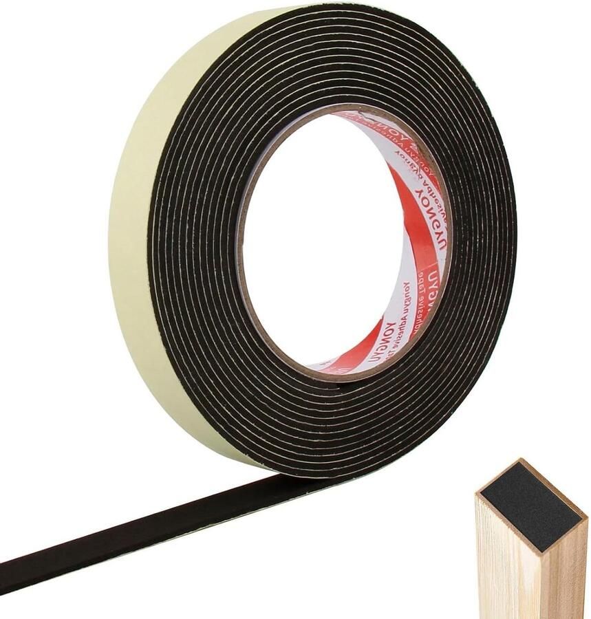 Allecto Plus Zelfklevende viltglijders 5 meter voor hardhouten vloeren krasbescherming en geluidsisolatie zwart vloerbescherming