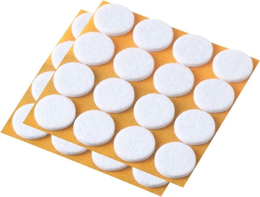 Zelfklevende viltglijders effectieve bescherming voor uw meubels en stoelen set meubelglijders voor gevoelige vloeren stoelglijders vloerglijders Ø 28 mm (40 stuks) wit