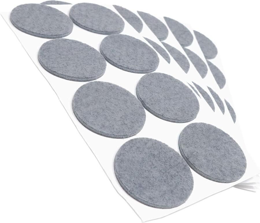 Zelfklevende viltglijders Grijs 50 mm Set van 40 Ronde meubelviltglijders met een dikte van 35 mm Meubel- en vloerbescherming