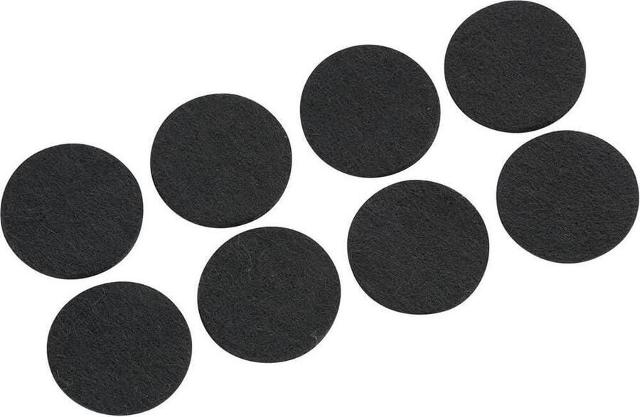 Zelfklevende Viltglijders Rond Zwart 25 mm x 3 mm Set van 8 en 5 stuks