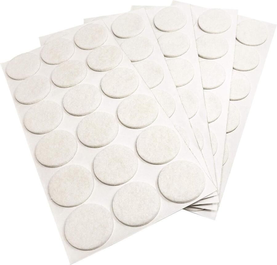 Zelfklevende viltglijders Wit ø 36 mm Rond 90 stuks Dikte 35 mm Meubel- en vloerbescherming
