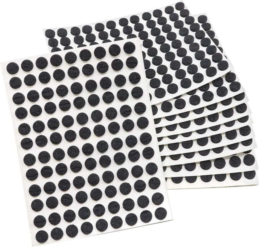 Zelfklevende viltglijders Zwart 10 mm Rond 35 mm dikte Meubel- en vloerbescherming