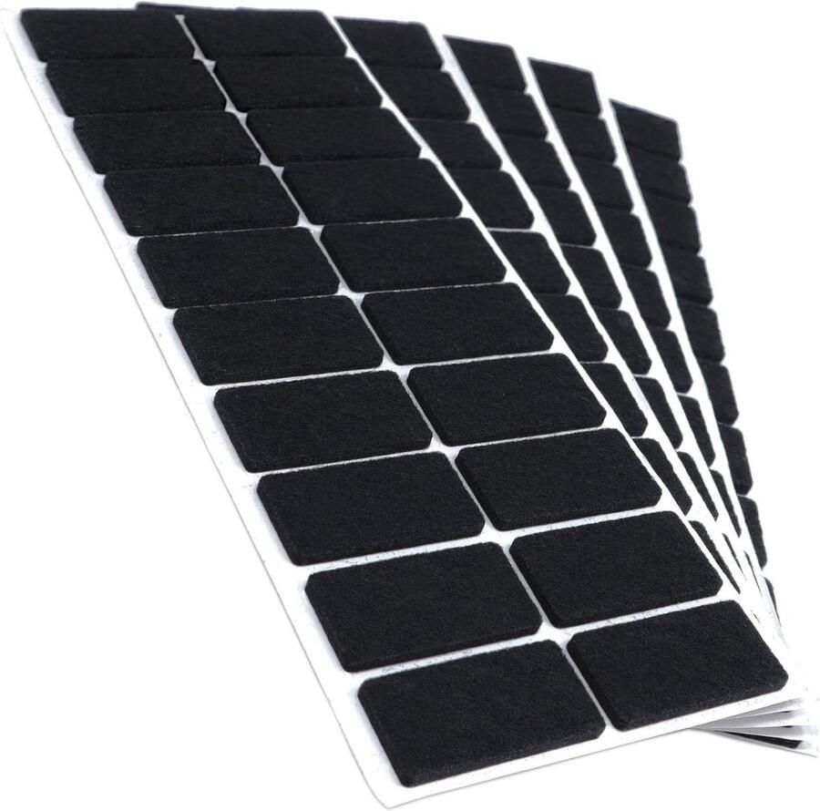 Zelfklevende viltglijders zwart 100 stuks 20x40 mm Rechthoekig Dikte 35 mm Meubel- en vloerbescherming