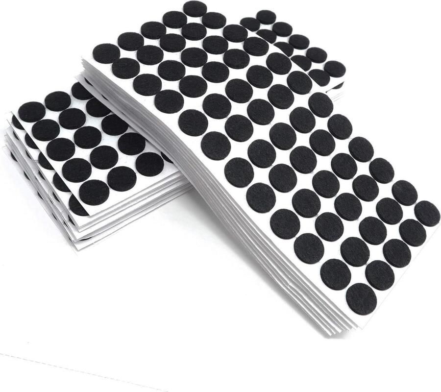 Zelfklevende viltglijders zwart ø 20 mm Rond Set van 1200 stuks Dikte 35 mm Meubel- en vloerbescherming