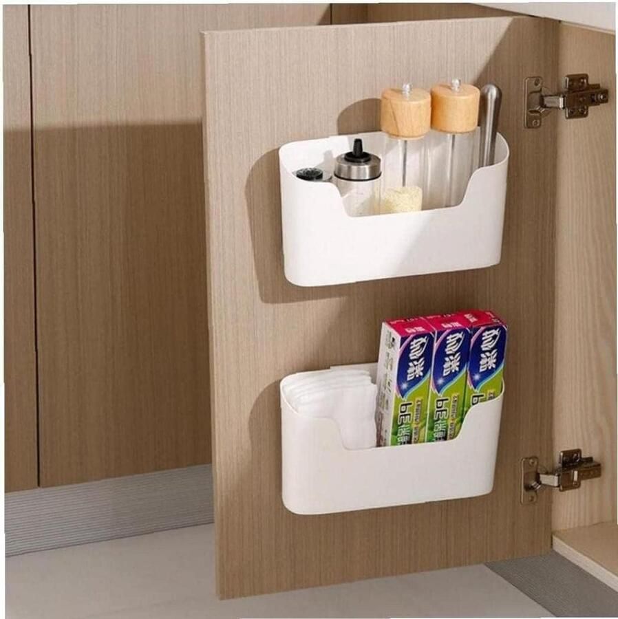 Zelfklevende wandopbergdoos voor keukenkasten Set van 2 stuks