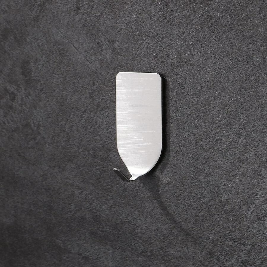 Titel: Zelfklevende Zilveren Hoed Haken Roestvrij Stalen Wandrek Haken voor Opknoping Hoeden Caps Sleutels (10-pack)