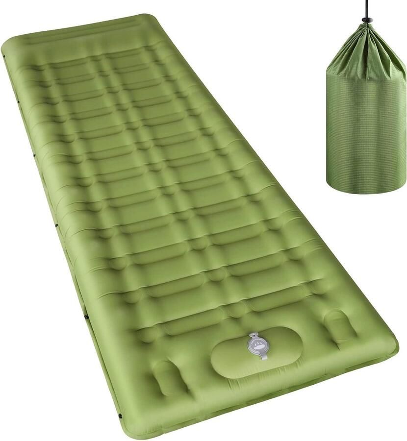 Zelfopblaasbare campingmat 12 cm dikke rolmat ultralichte slaapmat ingebouwde luchtpomp opvouwbaar waterdicht draagbaar geschikt voor buiten kamperen trekking tenten vouwmatras