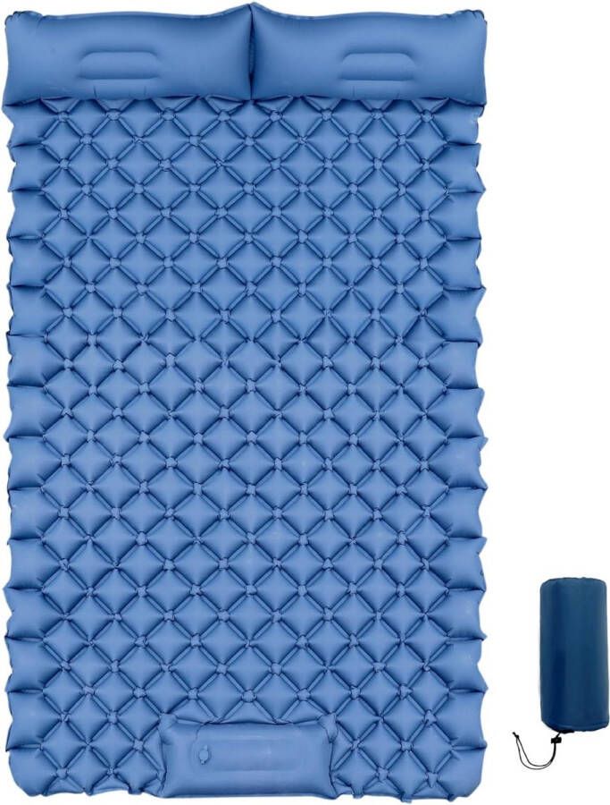 Zelfopblazend luchtbed kampeermatras buitenslaapmat voor kamperen wandelen 200 x 120 x 9 cm