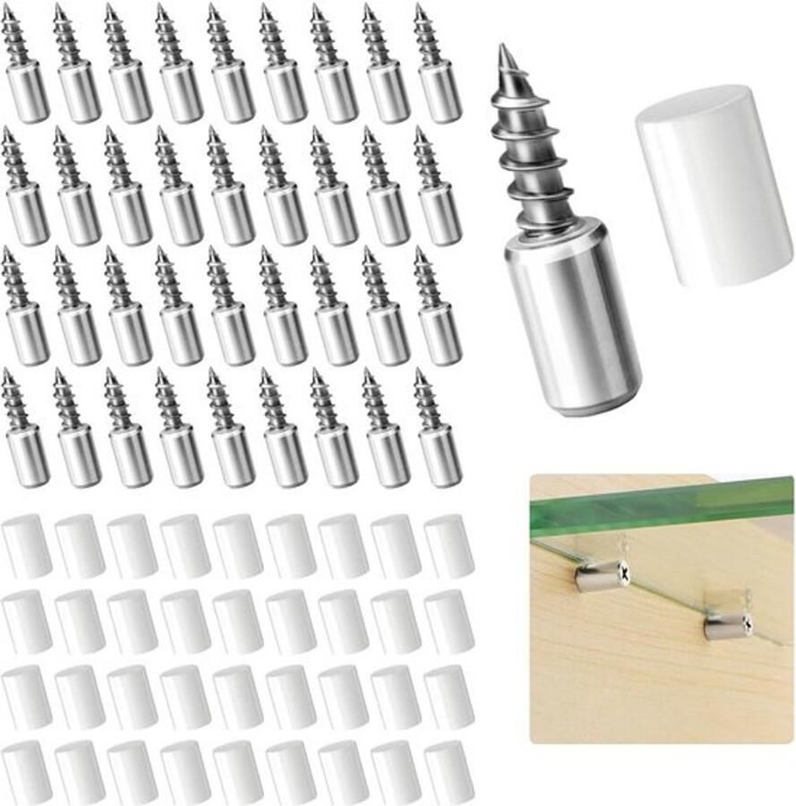 Zelftappende plankdragers met siliconen hoes voor kast Set van 36 Schroeven Boekenkast Planken
