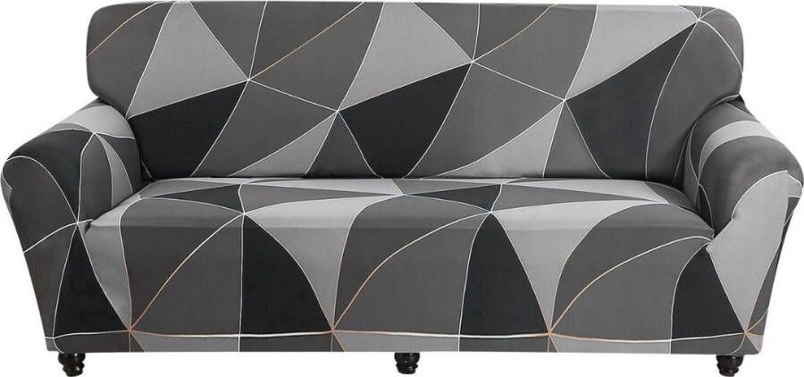 Bolture Zetelhoes 4 Zit Bankhoes Stretch Zitsbanken Zetelovertrek Zetelbeschermer Sofa Cover 235-300cm Grijs