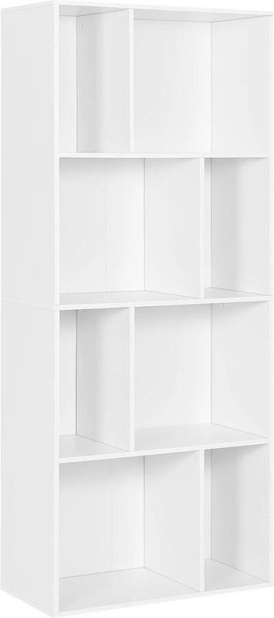 ZFA Store Boekenkast Boekenrek 8 vakken Hout Wit 60 x 143 x 29 cm