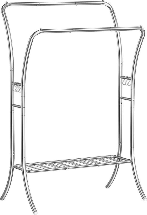 Rootz Living Rootz Zilver Stalen Kledingrek Kledingorganizer Heavy Duty 46cm x 100cm x 155cm