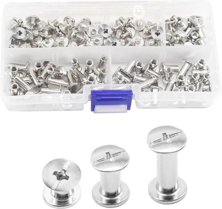 Zilverachtige Chicago Schroeven 75 Sets Geschikt voor DIY Lederen Decoratie
