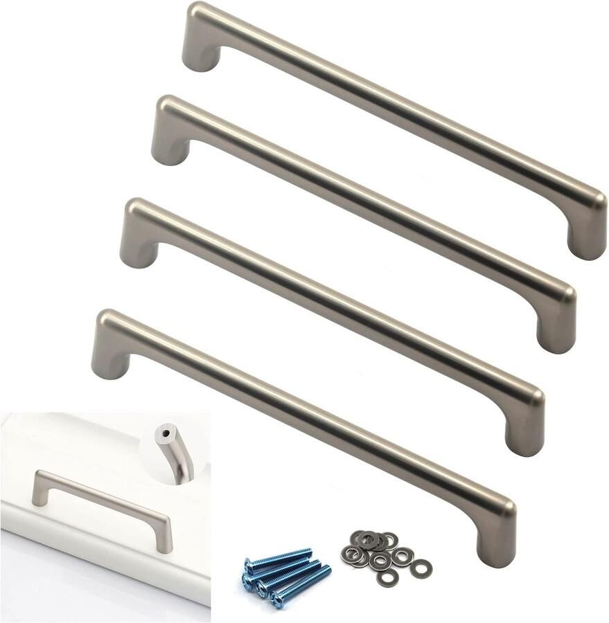 320 mm zilveren handvat trekken solide zinklegering ladekast handvat keukenkast handvat kastknoppen (4 stuks) - Foto 2