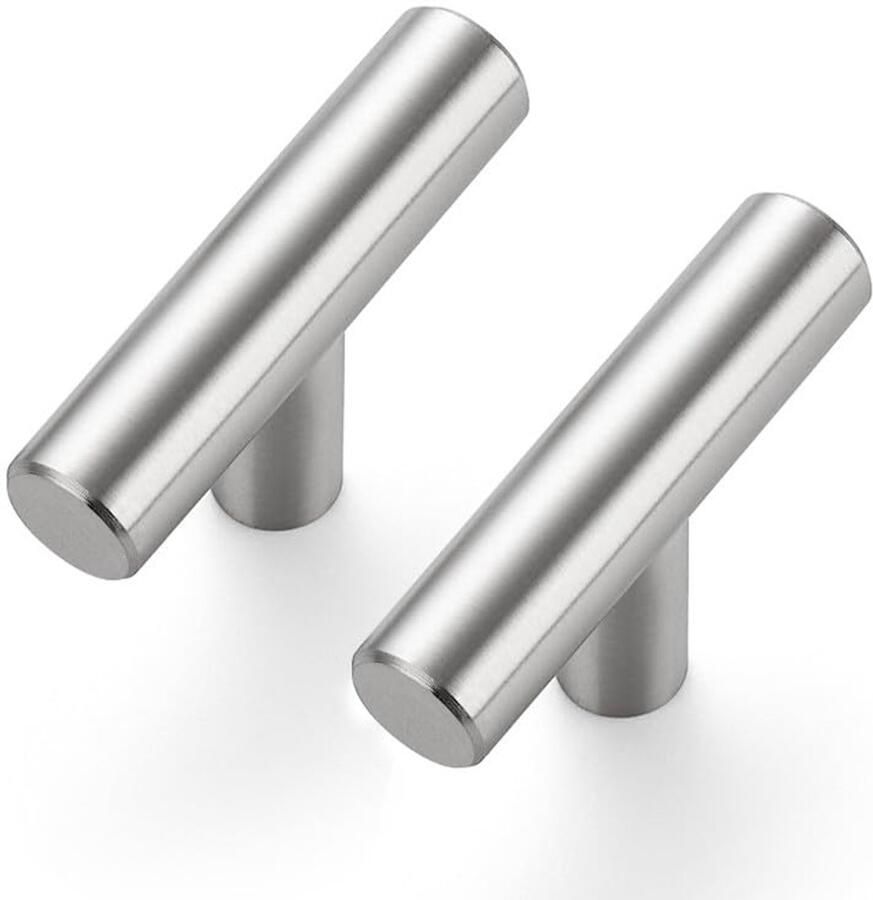 Ibenzoa Set van 15 stijlvolle zilveren T-bar kastknoppen voor keukenmeubels met 50 mm lengte