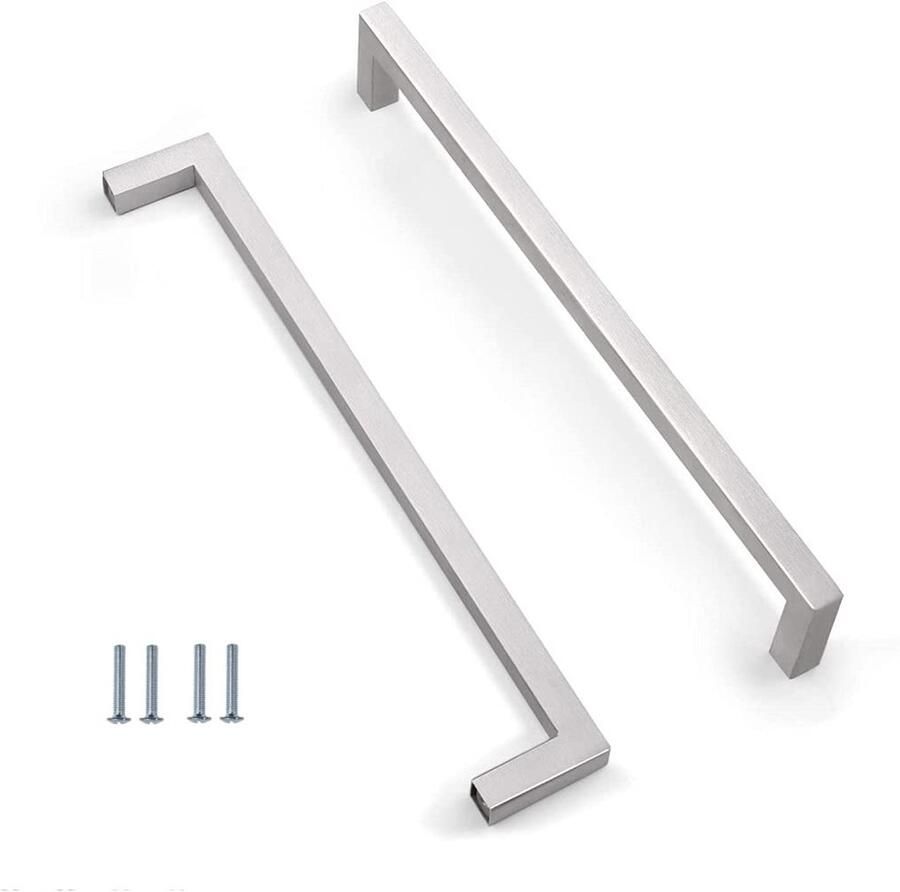 Zilveren keukenkast handgrepen 2 stuks 288mm