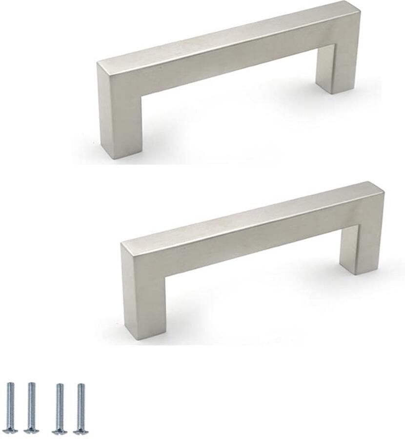 Zilveren Keukenkast Handgrepen Modern Ontwerp 2 Stuks 96mm