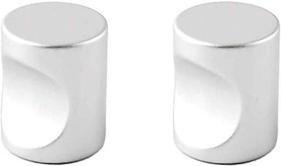 Zilveren Ladeknoppen Set van 2 Ronde Meubelgrepen voor Kasten en Ladekasten. Robuuste Meubelknoppen met Modern Ontwerp