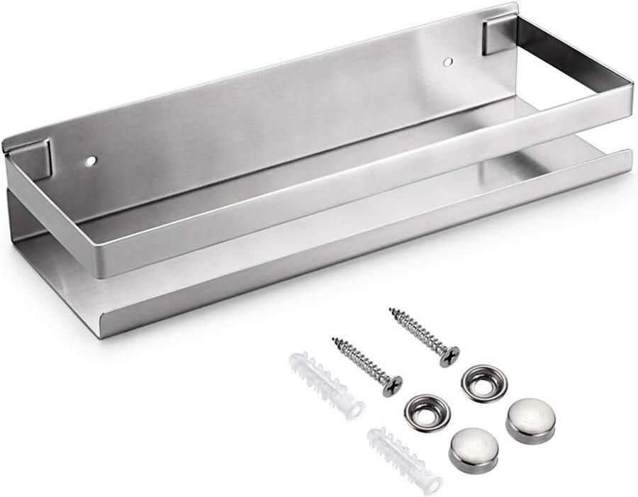 Zilveren wandrek multifunctioneel 1 stuk roestvrij staal 30 x 10 3 x 5 7 cm