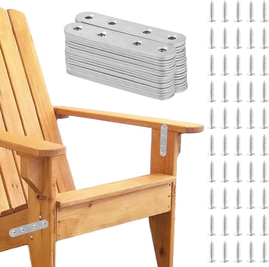 Zilverkleurige platte connectoren roestvrijstaal 40 stuks