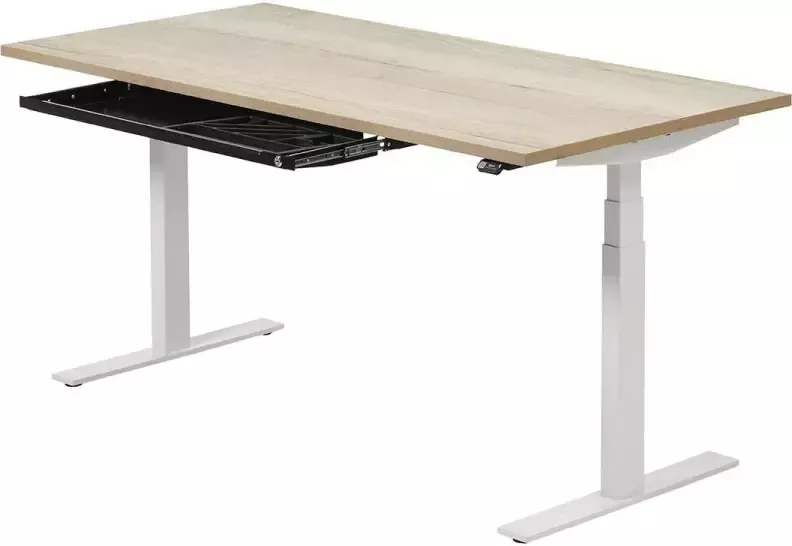 Zit sta bureau 120 x 80 cm Lindberg Wit elektrisch