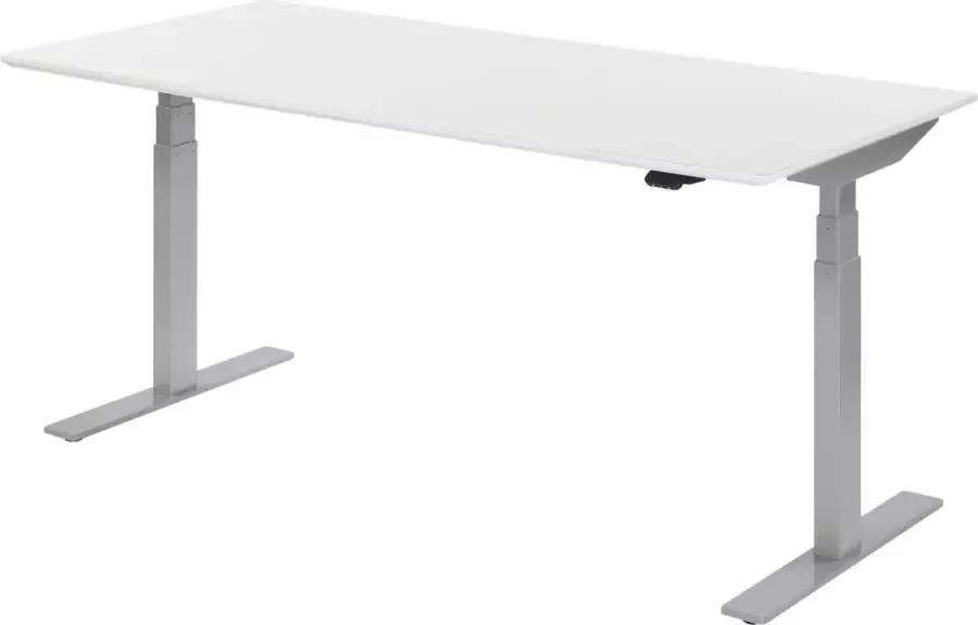 Zit sta bureau 120 x 80 cm Wit Grijs elektrisch