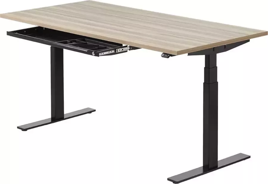 Zit sta bureau 160 x 80 cm Ladago Essen Zwart elektrisch