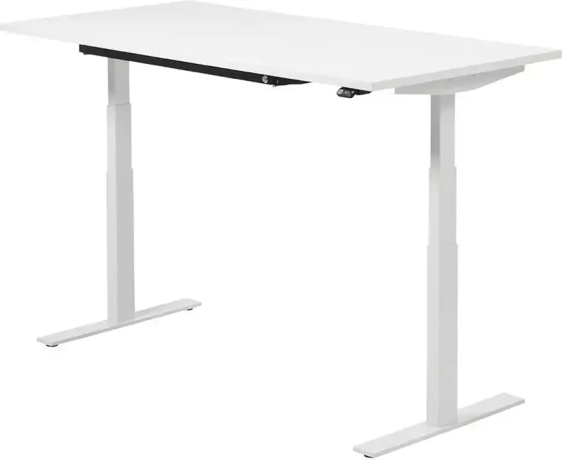 Zit sta bureau 160 x 80 cm Wit elektrisch