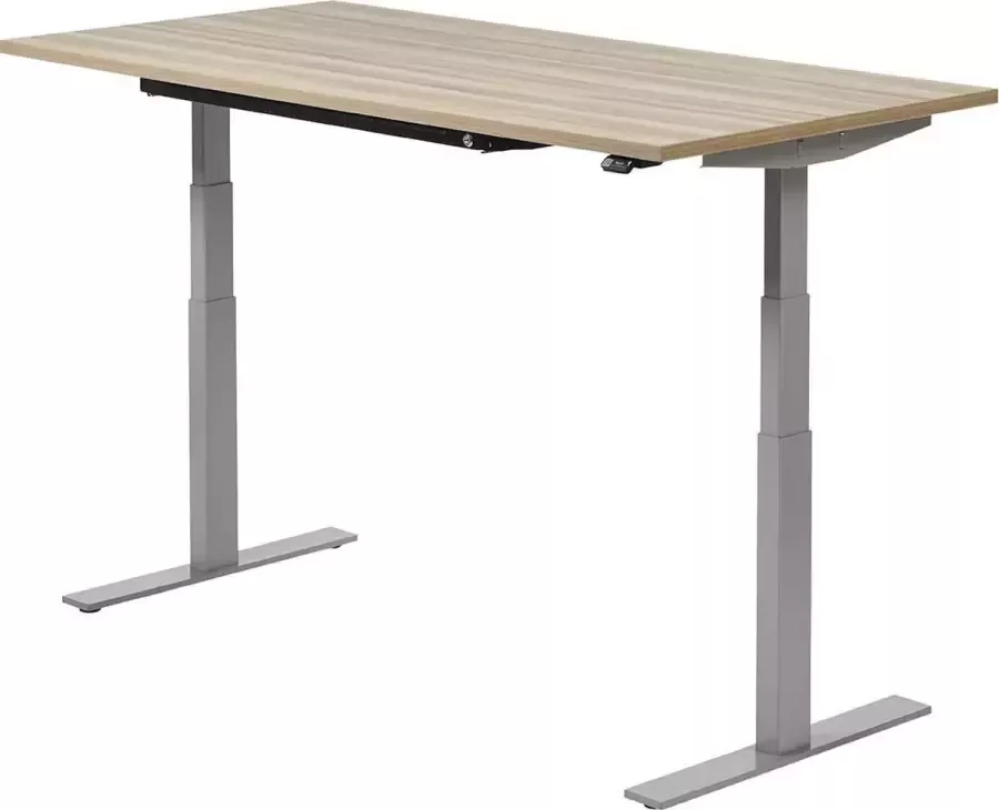 Zit sta bureau 180 x 80 cm Ladago Essen Alu grijs elektrisch