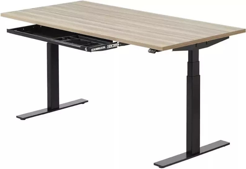 Zit sta bureau 180 x 80 cm Ladago Essen Zwart elektrisch