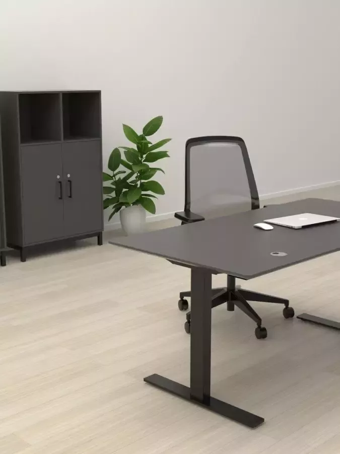 Zit sta bureau 180 x 80 cm Lindberg Wit elektrisch