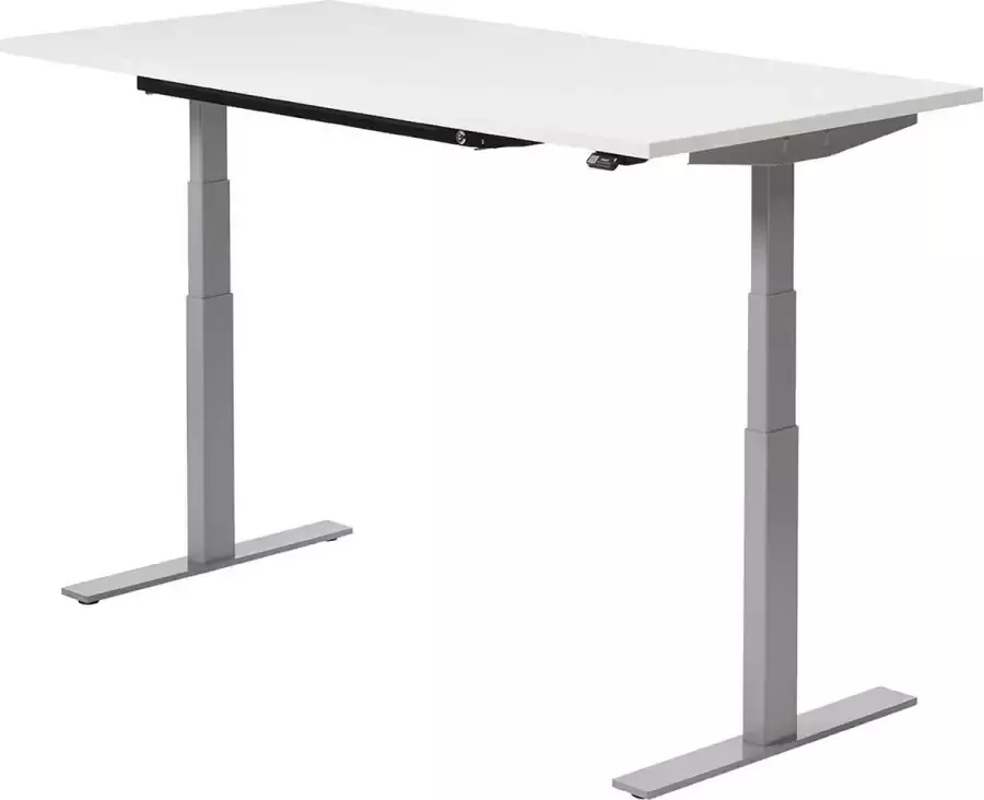 Zit sta bureau 180 x 80 cm Wit Grijs elektrisch