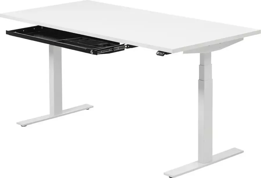 Zit sta bureau 180 x 90 cm Wit elektrisch