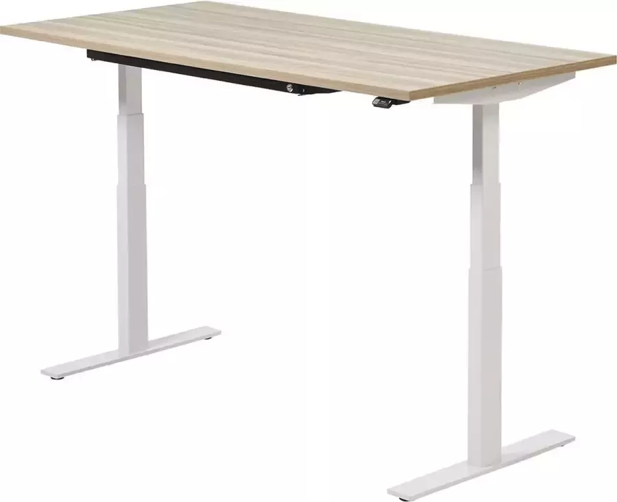 Zit sta bureau 200 x 80 cm Ladago Essen Wit elektrisch