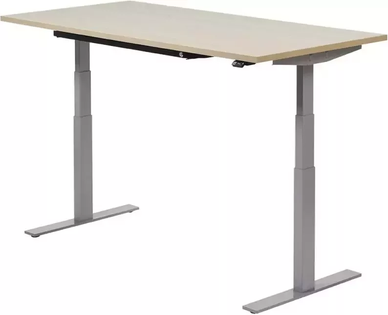 Zit sta bureau 200 x 80 cm Lindberg Alu grijs elektrisch